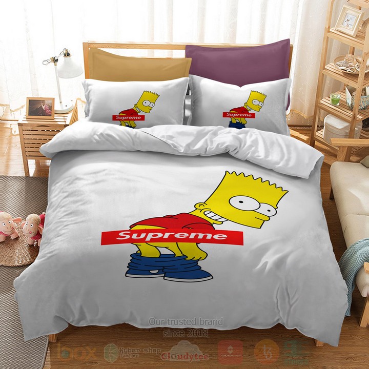 Supreme_Bart_Simpson_White_Inspired_Bedding_Set