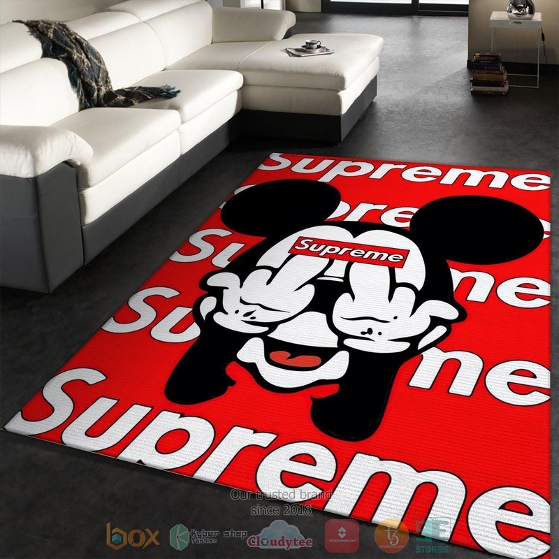 Supreme_brand_Mickey_Mouse_red_Rug
