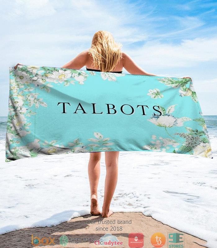 Talbots_Floral_pattern_blue_Beach_Towel