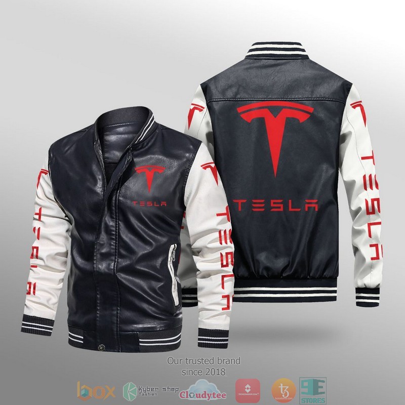 Tesla_Car_Brand_Leather_Bomber_Jacket