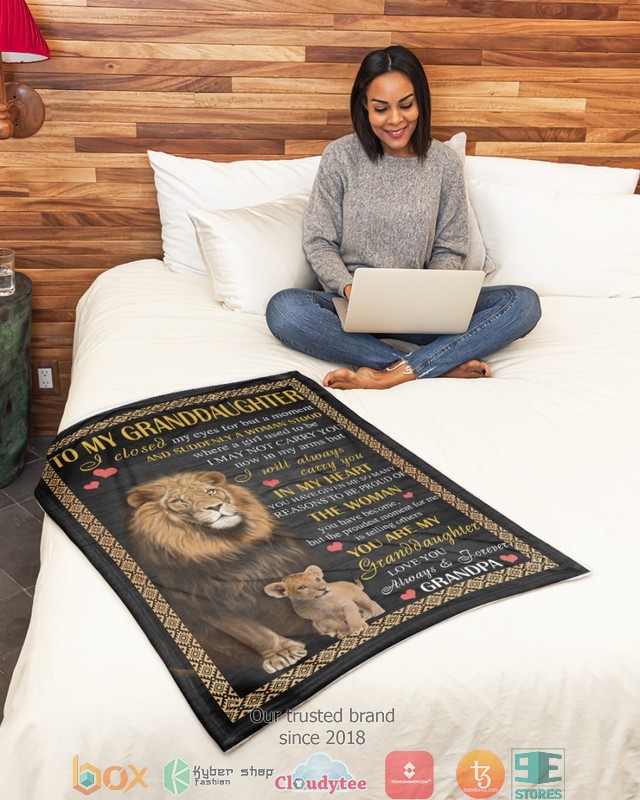 To_My_granddaughter_in_my_heart_you_are_My_granddaughter_love_you_grandpa_Lion_blanket_1