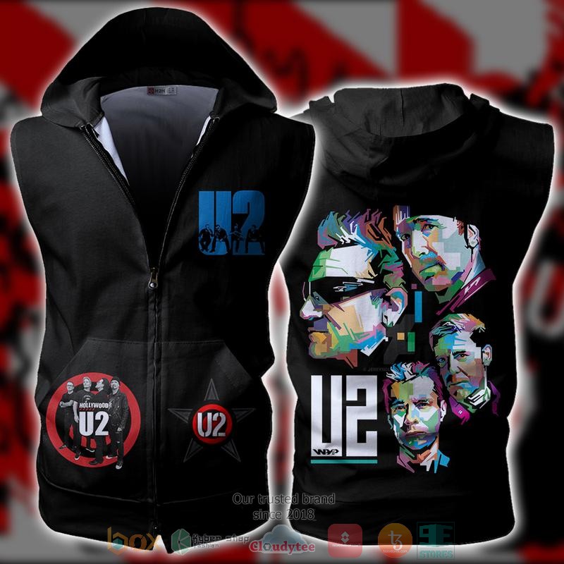 U2_Rock_Band_Sleeveless_zip_vest_leather_jacket