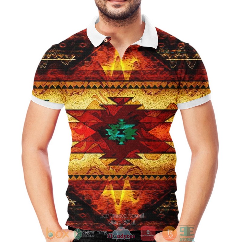 United_Tribes_Brown_Design_Native_American_Polo_Shirt_1