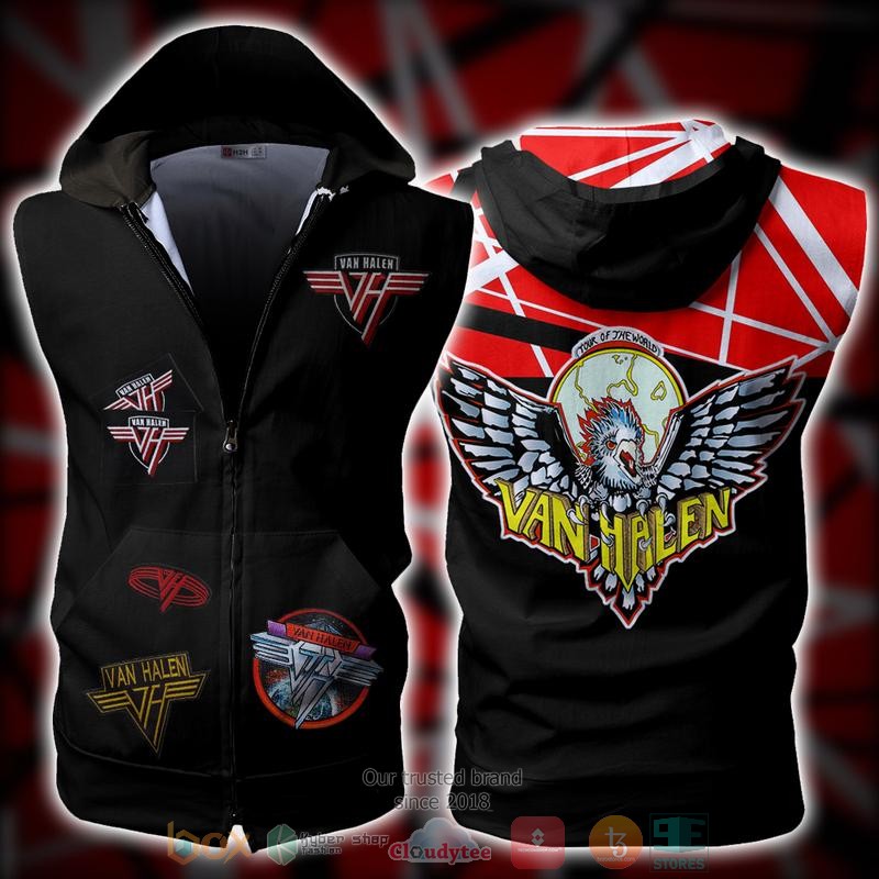 Van_Halen_Rock_Band_Sleeveless_zip_vest_leather_jacket