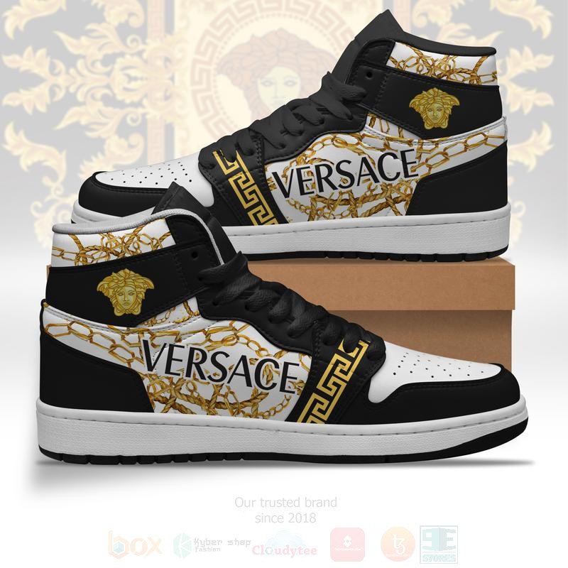 Versace_Black-White_Air_Jordan_High_Top_Shoes