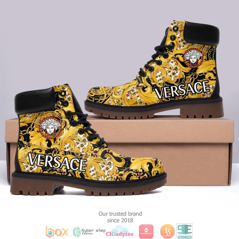 Versace_Gold_flower_pattern_Timberland_Boots_1