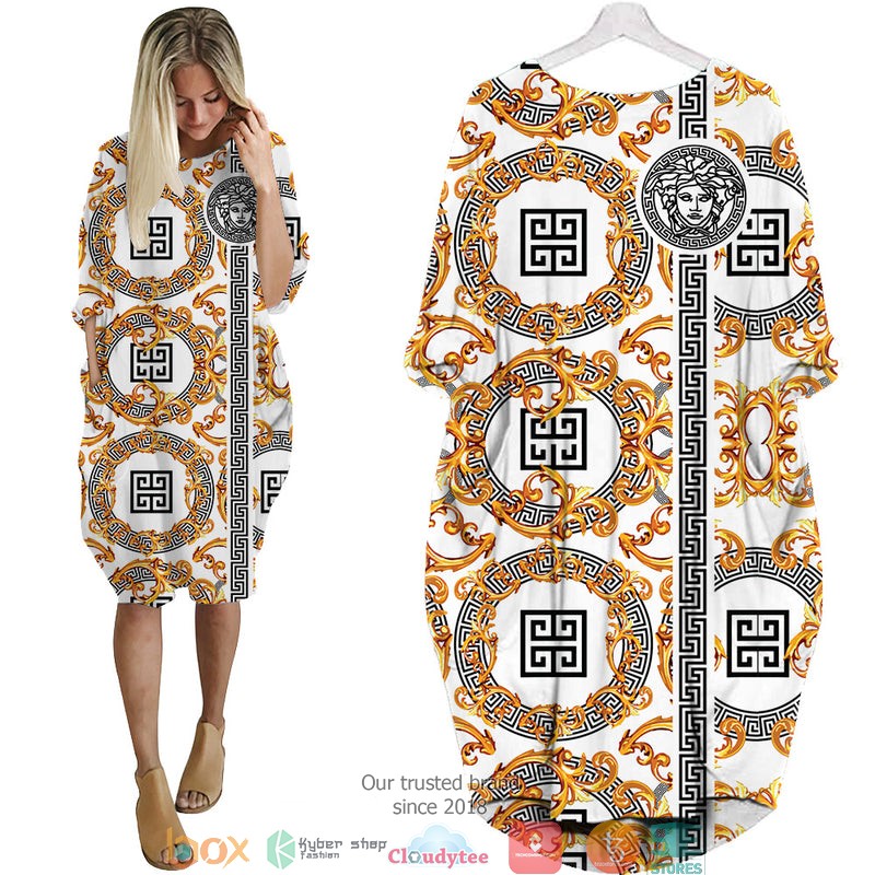 Versace_Gold_pattern_Batwing_Pocket_Dress