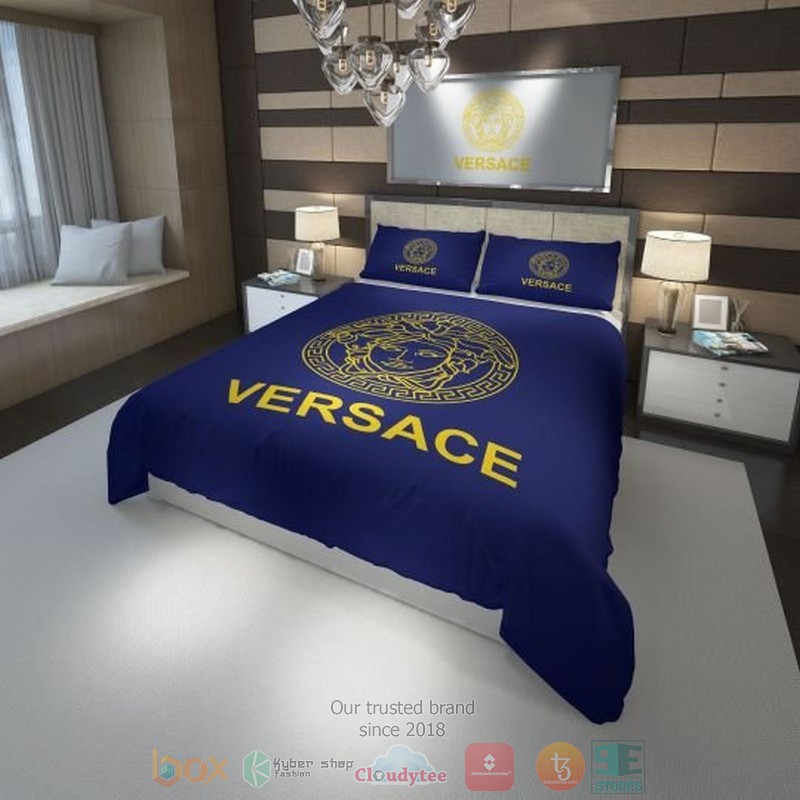 Versace_Medusa_logo_Luxury_brand_blue_bedding_set