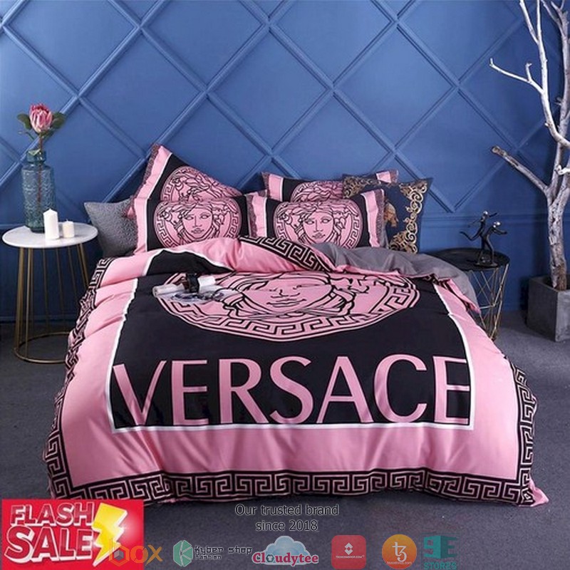 Versace_Pink_Black_border_Duvet_cover_bedding_set