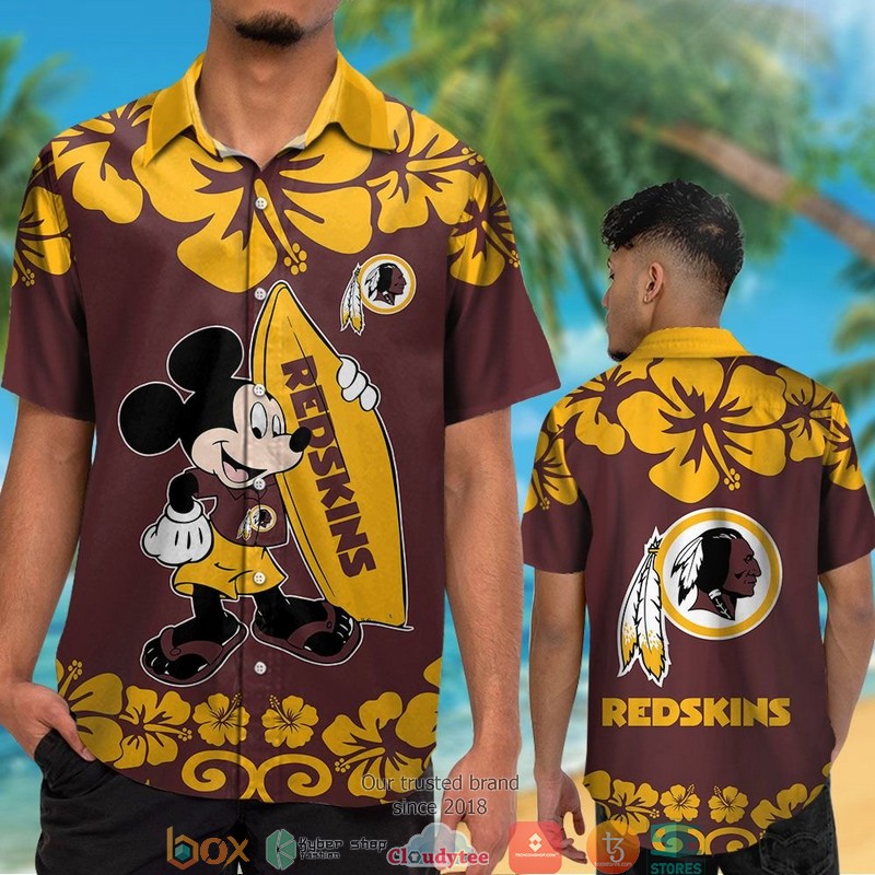 Washington_Redskins_Mickey_Mouse_Hawaiian_Shirt_Short_1