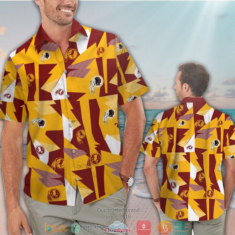 Washington_Redskins_Red_yellow_pattern_Hawaiian_Shirt_Short_1