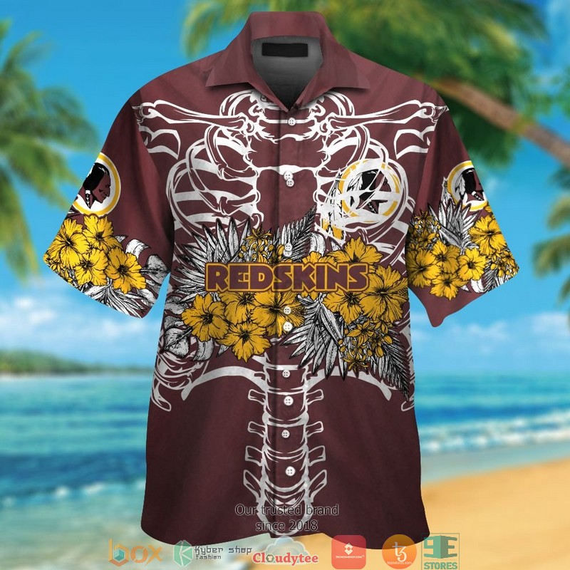 Washington_Redskins_backbone_hibiscus_Hawaiian_Shirt_short