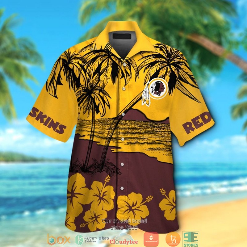 Washington_Redskins_coconut_island_hibiscus_Hawaiian_Shirt_Short