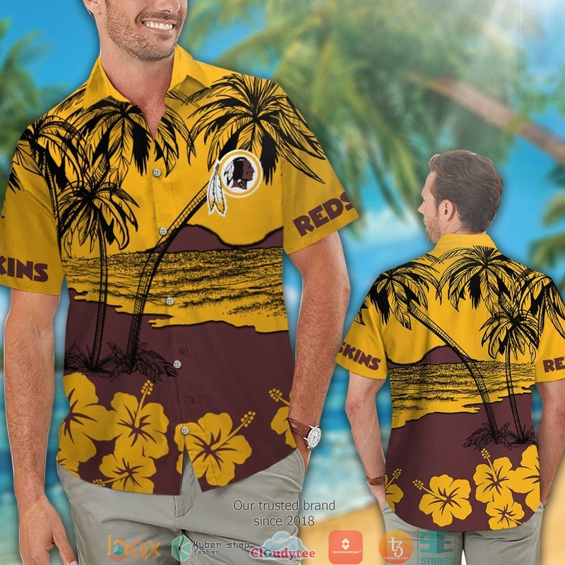 Washington_Redskins_coconut_island_hibiscus_Hawaiian_Shirt_Short_1