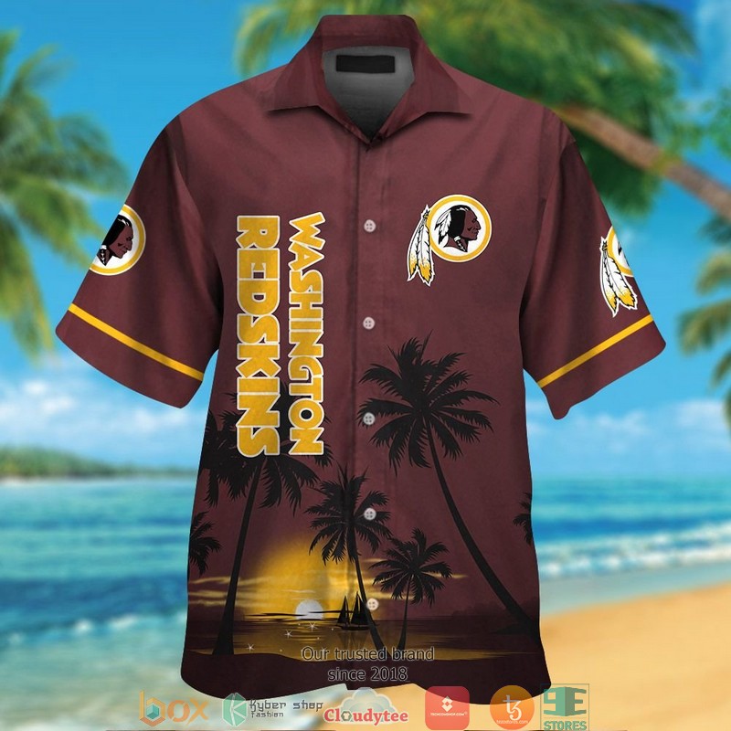 Washington_Redskins_coconut_island_night_moon_Hawaiian_Shirt_short
