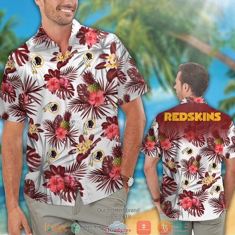 Washington_Redskins_hibiscus_pineapple_Hawaiian_Shirt_Short_1