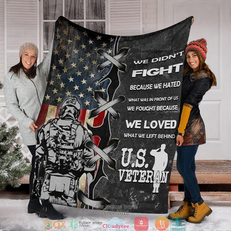 We_Didnt_Because_We_Hated_US_Veteran_American_flag_Blanket