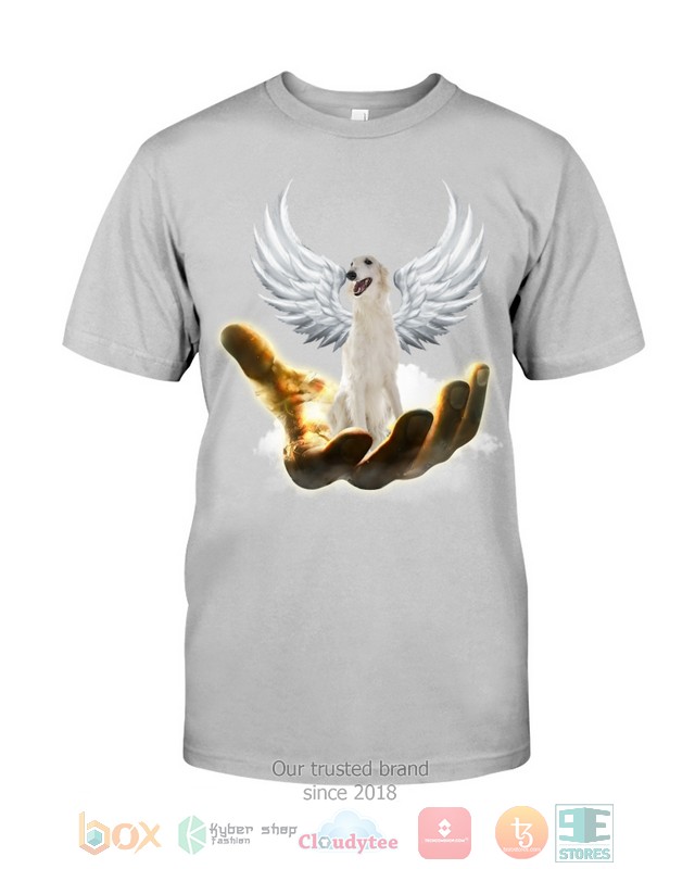 White_Borzoi_Golden_Hand_Heaven_Wings_2D_shirt_hoodie