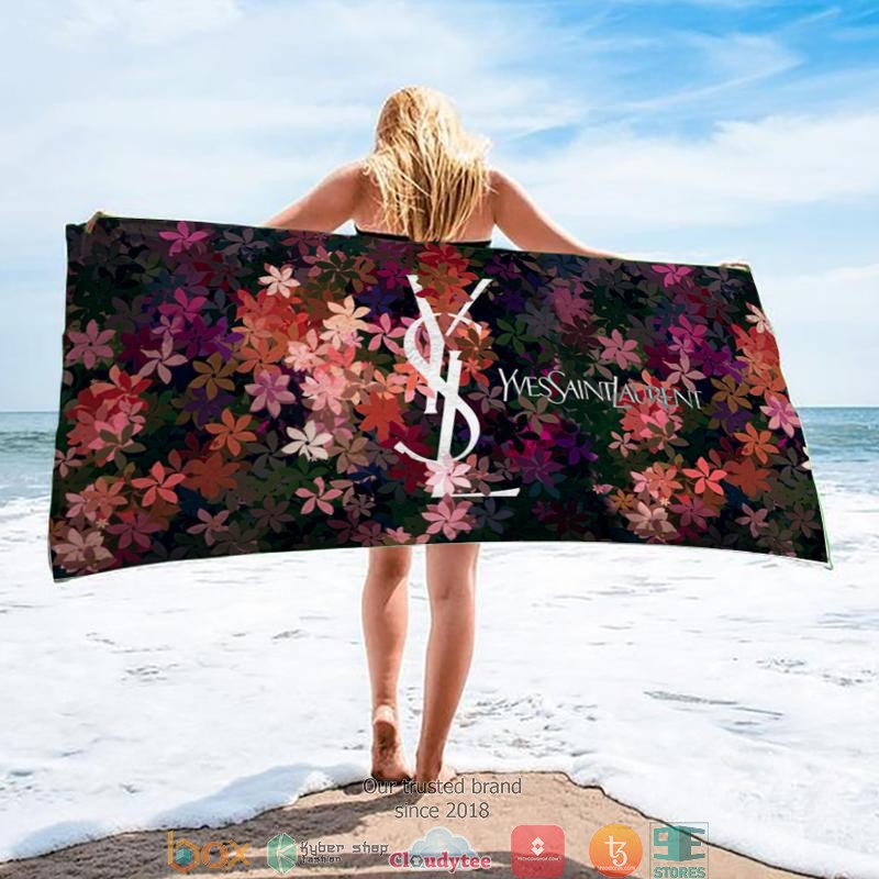 Yves_Saint_Laurent_Floral_pattern_Beach_Towel