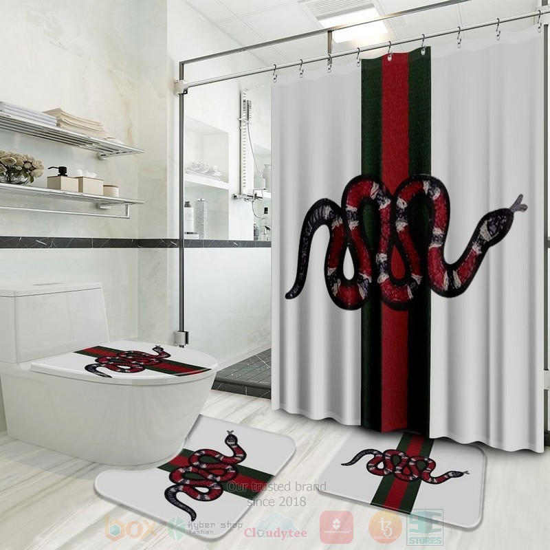 Gucci_Snake_White_Inspired_Luxury_Shower_Curtain_Set