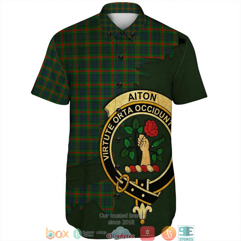 Aiton_Tartan_Crest_Personalized_Short_Sleeve_Hawaiian_Shirt_1