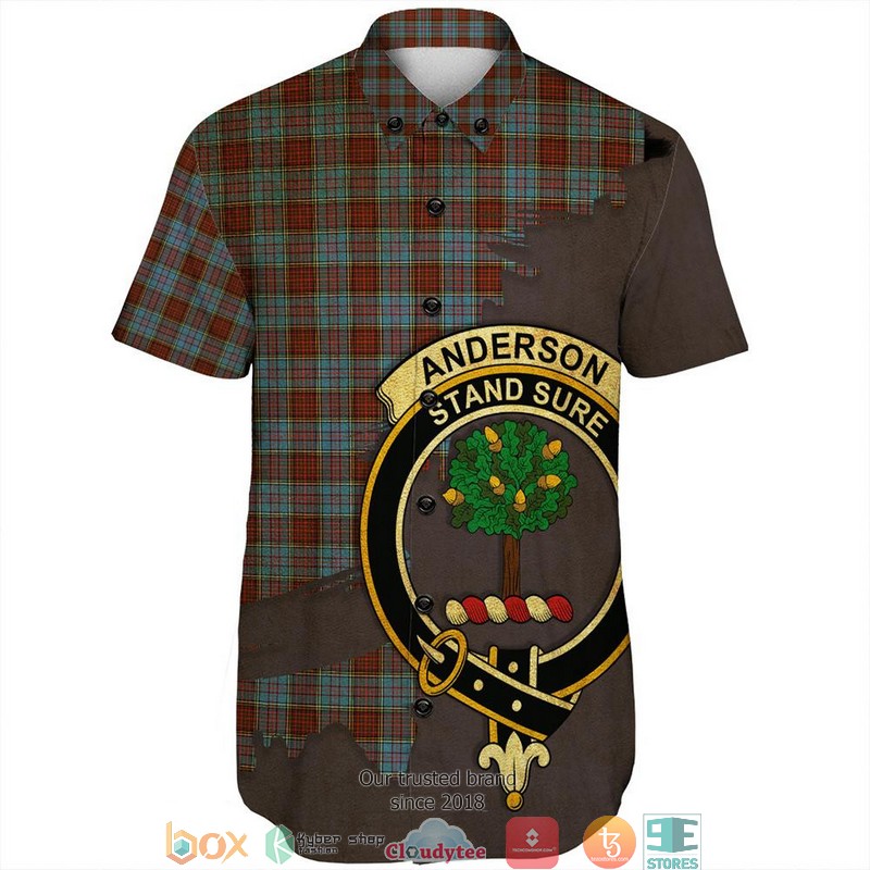 Anderson_Modern_Tartan_Crest_Personalized_Short_Sleeve_Hawaiian_Shirt_1