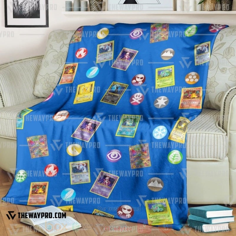 Anime_Pokemon_Cards_And_Elements_Blanket