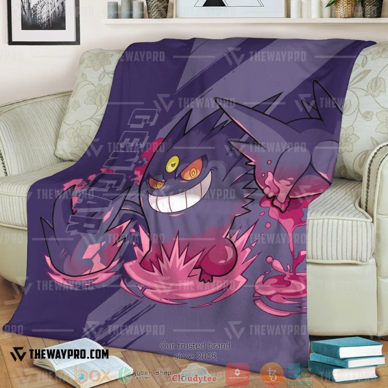 Anime_Pokemon_Gengar_purple_Soft_Blanket