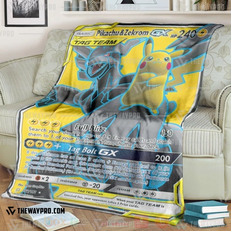 Anime_Pokemon_Pikachu_and_Zekrom-GX_Blanket