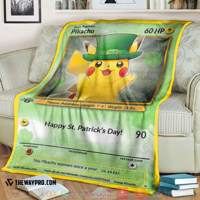 Anime_Pokemon_Saint_Patrick_Pikachu_Soft_Blanket