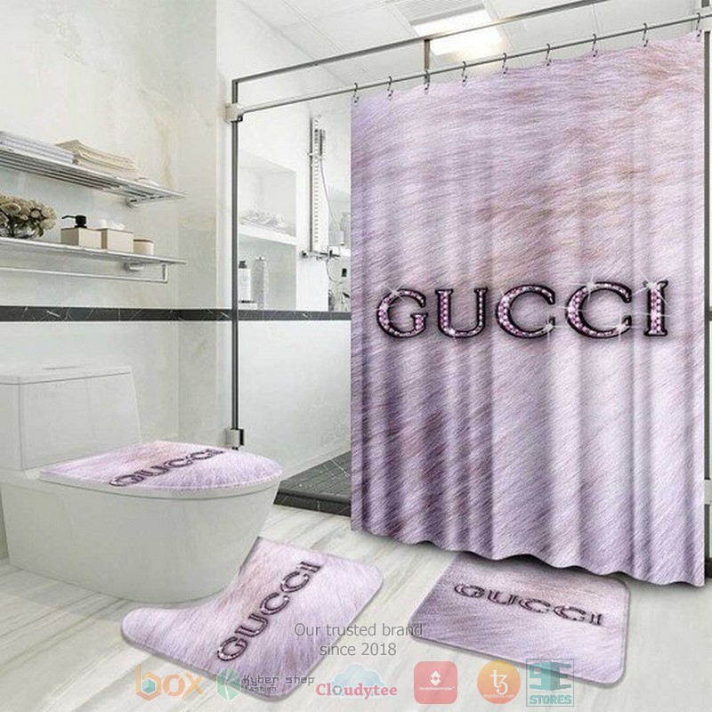 Apple_Louis_Vuitton_brand_black_shower_curtain_set