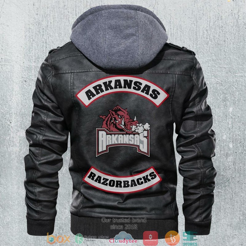 Arkansas_Razorbacks_NCAA_Football_Motorcycle_Black_Leather_Jacket