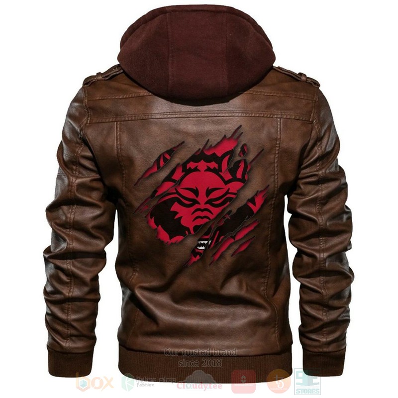 Arkansas_State_Red_Wolves_NCAA_Brown_Motorcycle_Leather_Jacket