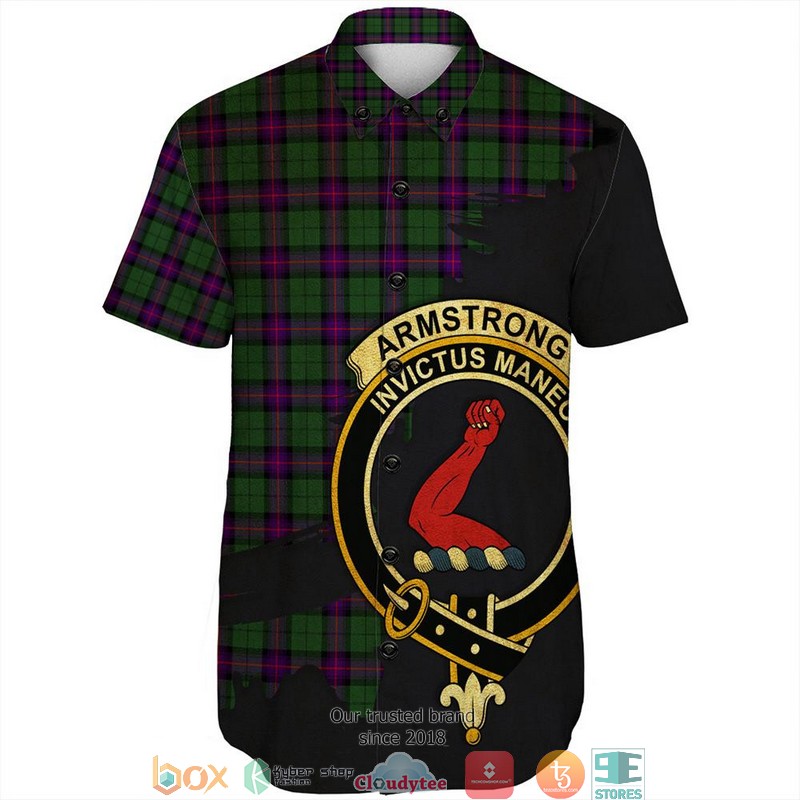 Armstrong_Modern_Tartan_Crest_Personalized_Short_Sleeve_Hawaiian_Shirt_1