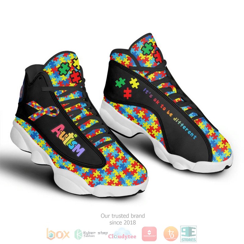 Autism_Awareness_colorfull_Air_Jordan_13_shoes