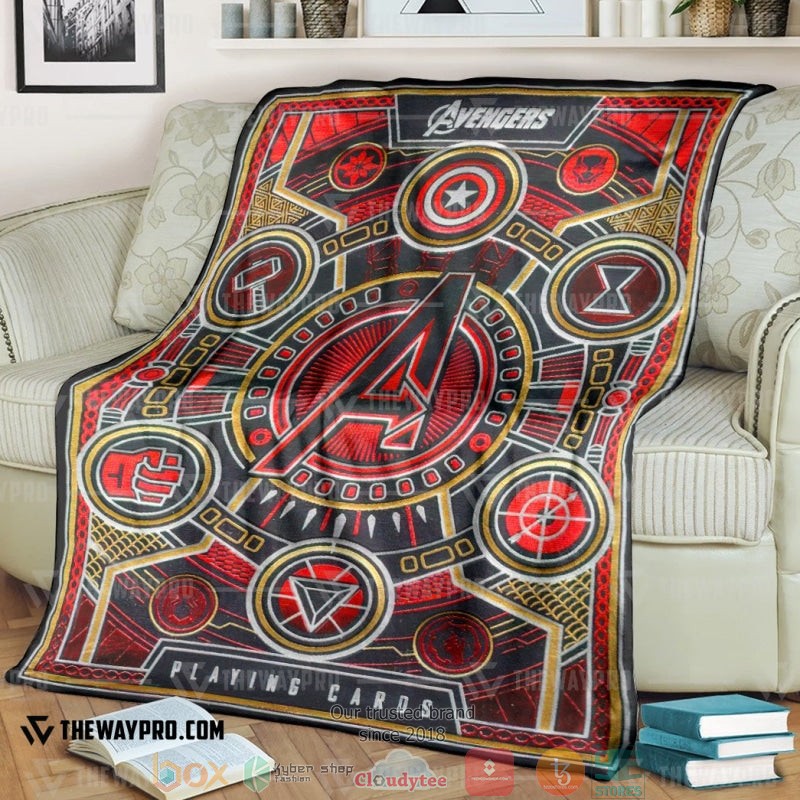Avengers_Playing_Card_Red_Soft_Blanket