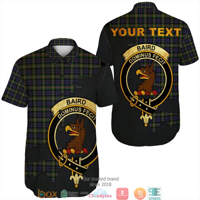 Baird_Modern_Tartan_Crest_Personalized_Short_Sleeve_Hawaiian_Shirt