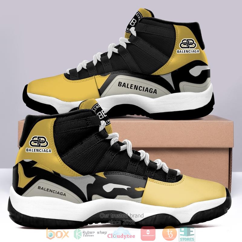 Balenciaga_black_yellow_Air_Jordan_11_Sneaker_Shoes