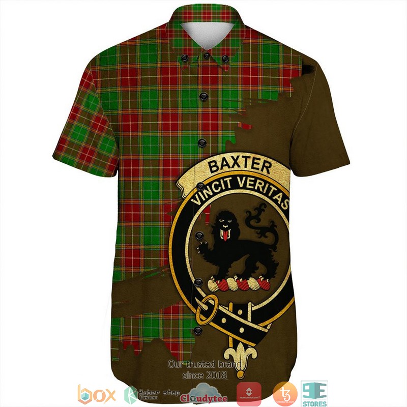 Baxter_Tartan_Crest_Personalized_Short_Sleeve_Hawaiian_Shirt_1