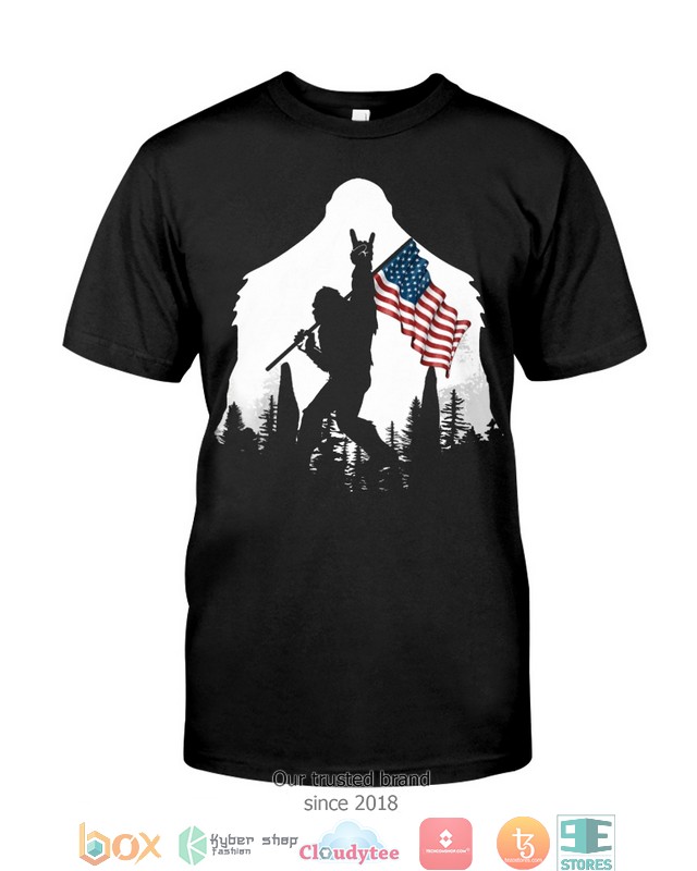 Bigfoot_Rock_And_Roll_USA_Flag_in_the_forest_shirt_hoodie_1