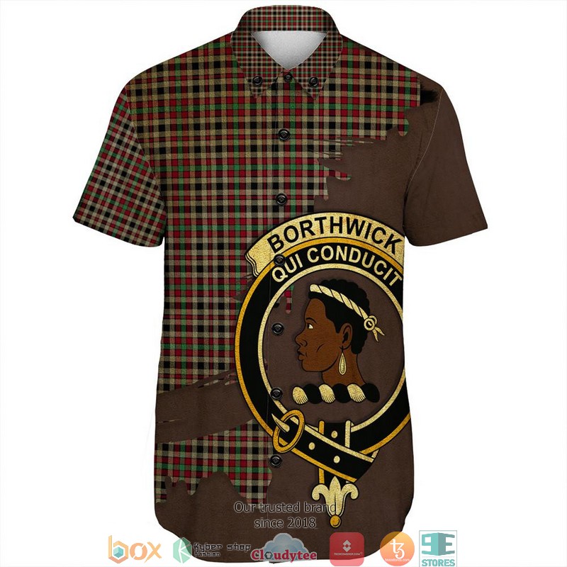 Borthwick_Ancient_Tartan_Crest_Personalized_Short_Sleeve_Hawaiian_Shirt_1