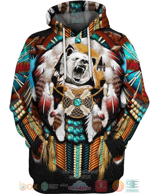 Native_Bear_Motifs_3D_Shirt_Hoodie