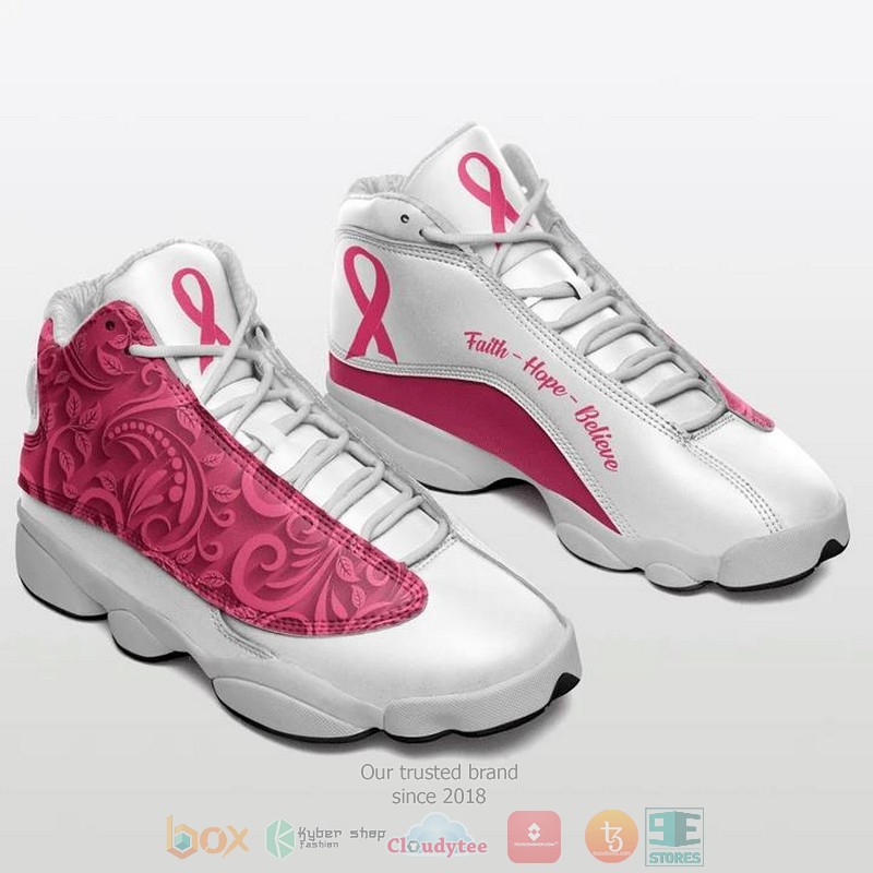 Breast_Cancer_Faith_Hope_Believe_Air_Jordan_13_shoes