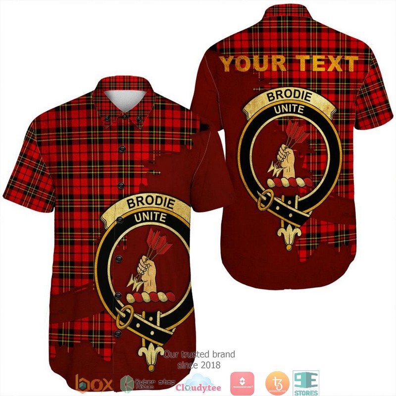 Brodie_Modern_Tartan_Crest_Personalized_Short_Sleeve_Hawaiian_Shirt