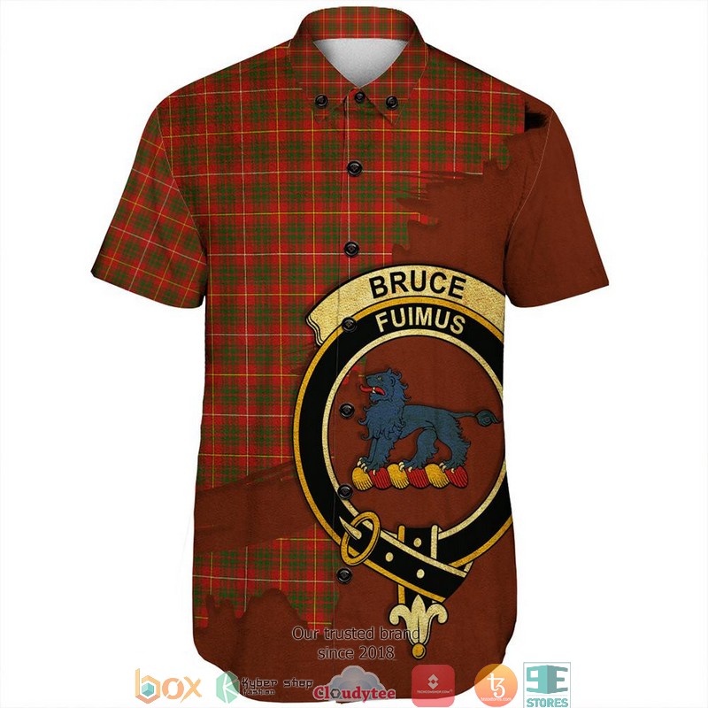 Bruce_Modern_Tartan_Crest_Personalized_Short_Sleeve_Hawaiian_Shirt_1