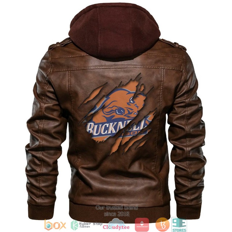 Bucknell_Bison_NCAA_Brown_Motorcycle_Leather_Jacket