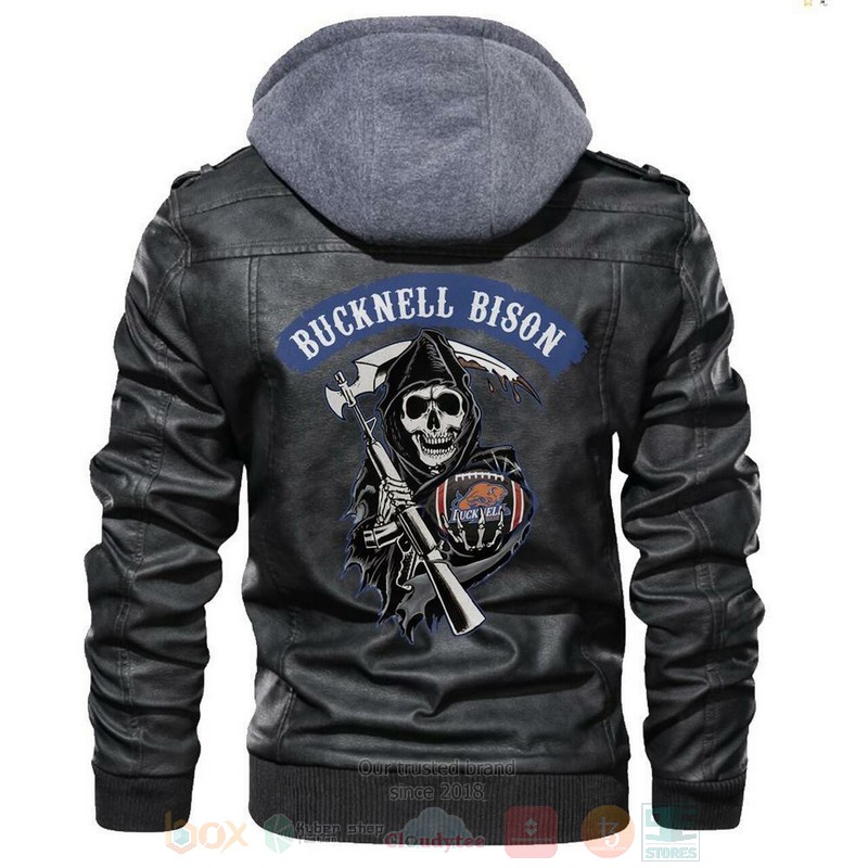 Bucknell_Bison_NCAA_Football_Sons_of_Anarchy_Black_Motorcycle_Leather_Jacket