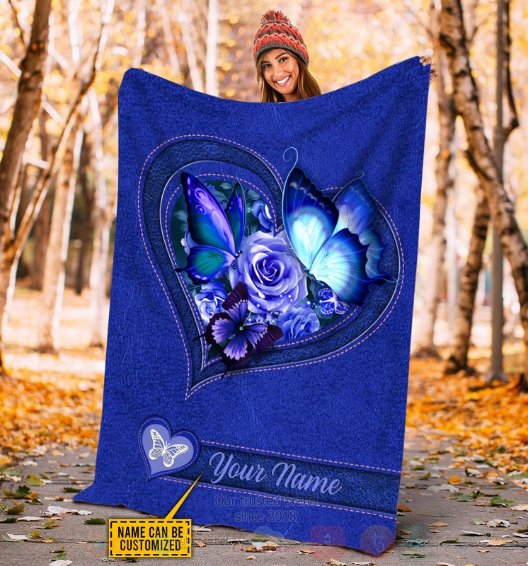 Butterfly-Flower_Heart_Custom_Name_Blanket