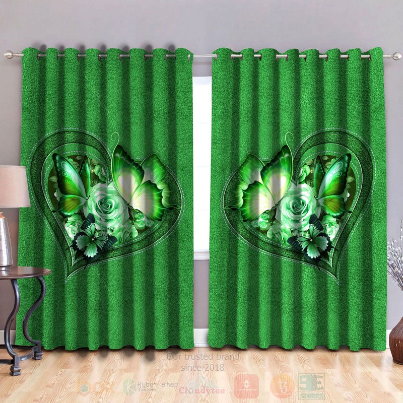 Butterfly-Flower_Heart_Green_Curtain