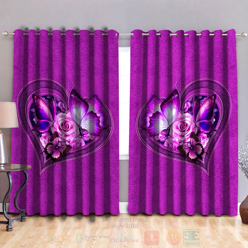Butterfly-Flower_Heart_Pink_Curtain